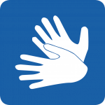 Logo Accessibilité LSF bleu